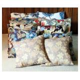 Decorative Floral Throw Pillows, Approximately 18" x 18", Qty 12