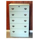 Solid Wood 5 Drawer Chest Of Drawers, 43.25" x 25.5" x 15"