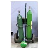Safety Laboratories Oxygen Sphere Model S5000 And Portable Oxygen Tanks On 2 Wheel Dolly