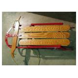 Refurbished Metal And Wood Snow Sled, 38" Long