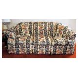 3 Cushion Upholstered Sofa With Throw Pillows, 33" x 88" x 35"