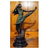 Bronzed Ariel Statuette, 15" Tall