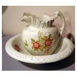 Antique Menel Triloy Wash Basin And Pitcher
