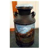 Painted Metal Dairy Can, 25" Tall