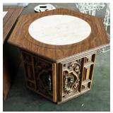 Octagonal End Table And Mirrored Top End Table