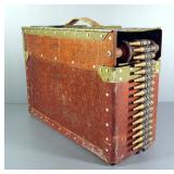 Machine Gun Shell Box With Rollers And Approx 63 Rds (Unknown Cal) On Link