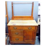 Antique Dresser With 3 Drawers And Lower Storage Area, With Butler Top, Dovetail Construction, 53" H