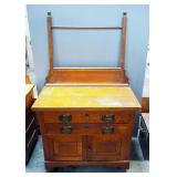 Antique Dresser With 2 Drawers And Lower Storage Area With Butler Top, Dovetail Construction, 59" Hi