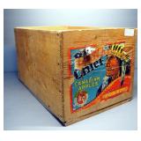 Wood Collectibles, Includes Big Chief Apple Crate, Log Cabin, P.O. Box Bank And More, Qty 5
