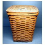 Longaberger Hamper With Hinged Lid And Plastic Liner