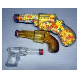 Glass Candy Containers, Includes Fire Engines And Handguns, Qty 5