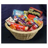 Uno ShowDown, What Do You MEME, Five Crowns Cards, Uno Flip, Orville Redenbacher Popcorn, Candy, Sna