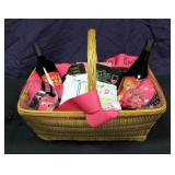 2 Bottles Of Premium Wines, 2 Decorated Wine Glasses, 1 Fun Bar Towel And Coasters