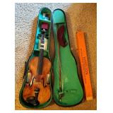 Antique Antonis Stradivarius Cremonenfis Faciebat Anno 17, 23 " Violin With Bow, Carrying Case, Fold