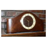 Vintage Art Deco Urgos Walnut Mantle Clock With Keys 8.5" X 17" X 5.25"
