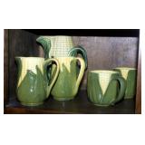 Shawnee Corn King Pottery Dishes Including Pitchers, Cups, Plates, Sugar Bowl And Salt And Pepper Sh