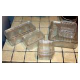 Vintage Glass Refrigerator Dishes With Lids, Qty 5