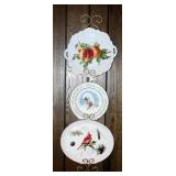 Metal Hanging Plate Rack With Assorted Plates, 37" Tall