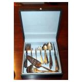 Antique Silver And Silver Plate Flatware In Felt Lined Storage Box 26 Total Pieces