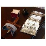 Antique Stereoscope And Picture Viewer With 20 Cards And A View Master Stereoscope Viewer