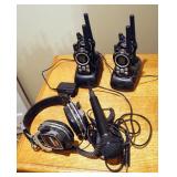 Motorola Two Way Radios With Chargers, Qty 4, Microphone And Koss Headphones