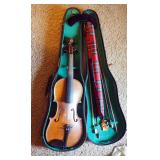 Vintage 23" Violin Marked Copy Of Giovan Paolo Maggini Made In Germany With Carrying Case And 2 Hors
