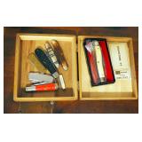 Vintage Pocket Knife Collection Including Kbar, Barlow, Craftsman And More, Qty 8, Includes Wood Cas
