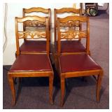 Solid Wood Dining Chairs With Upholstered Seats, Qty 4, 34" x 20" x 18"