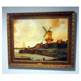 Framed Original Oil On Canvas By Mae Newland, Dated 1968, Titled European Heritage, 28" x 34"