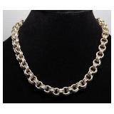 Sterling Silver Heavy Link Necklace, 18" Long, Approx 129.8 g Total Weight