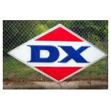 DX Molded Plastic Gas Station Sign With Aluminum Framing, Approx 50" High x 85" Wide