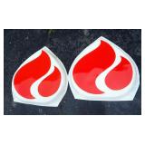 Standard Oil Molded Plastic Flame Signs, Qty 2, Each Approx 28" High x 27.5" Wide