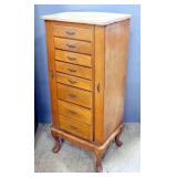 Jewelry Armoire, 8 Drawers, Side Storage And Flip Top With Mirror, 40" High x 18" Wide x 14.5" Deep