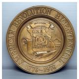 Bronze 1976 American Revolution Bicentennial Missouri High Relief Plate, 9.5" Dia.