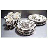 222 Fifth Slice Of Life Collection Dinner Plates, Salad Plates, And Mugs, Each With Different Illust