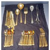 Wm Rogers & Son Gold Toned Utensil Set, Approx 63 Total Pieces