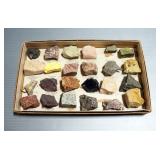 Rock And Mineral Collection On Identification Board