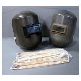 Welding Masks, Qty 2, And Welding Rods
