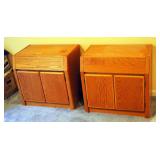Solid Wood 2 Door Cabinet/Night Stands, Qty 2, 24" x 25.5" x 16"