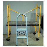 Gorilla Ladders Rolling Scaffolding, Model SC-4, And Folding 2 Step Step Ladder
