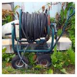 Rolling Hose Cart Reel, And Sprinklers, Qty 2