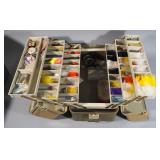 Vintage Tackle Boxes, Qty 2, Both With Contents Including Lures, Reels, Hooks, And More