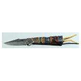 Lock Back Knife With Totem Pole Design, 3.75" Blade
