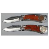 American Historical Society Buffalo Nickel And Indian Head Penny Folding Knives, Qty 2, 2.75" Blades