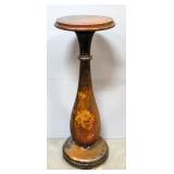 Pedestal With Floral Decor, 36" H x 12" Diameter
