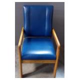 Modern Arm Chair With Padded Seat And Back, Wood Frame