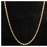 14K Gold Necklace, 18" Long, Approx 7.13 g Weight