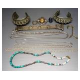 Jewelry Collection, Includes Necklaces, Bracelets, Rings And More, Some Possibly Sterling But Unmark