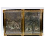 The Tribute Horse Art By Unknown Artist, Framed Matted Under Glass, 50" x 34"