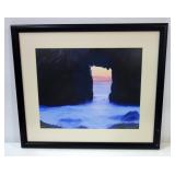 Signed And Numbered Artistic Image Of Waves Through Rock Opening, Numbered 13/300, Framed Matted Und